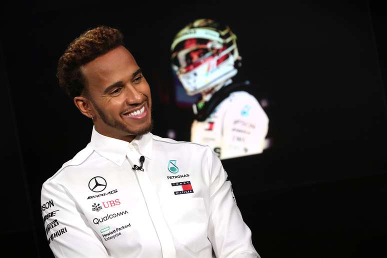 Lewis Hamilton antes de Grande Pr&ecirc;mio dos Estados Unidos
17/10/2018 REUTERS/Mike Segar