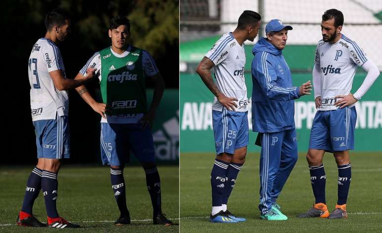 Luan e Gómez jogam o Brasileiro; Antônio e Dracena as Copas. Vai mesclar? (Foto: Montagem em fotos Ag.Palmeiras)