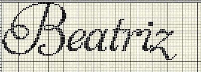 5- As letras em ponto cruz podem ser da forma cursiva ou em letra de forma. Fonte: Pinterest