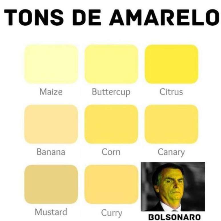 Montagem mostra Bolsonaro amarelo