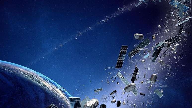 Lixo espacial pode atingir e danificar veículos espaciais ativos