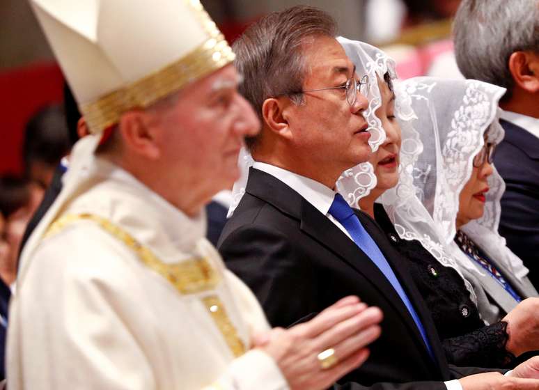 Presidente sul-coreano, Moon Jae-in, durante visita ao Vaticano 17/10/2018 REUTERS/Max Rossi