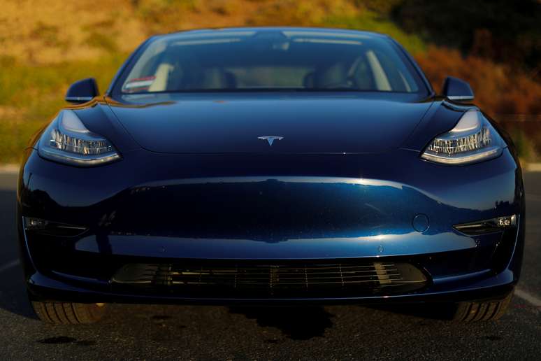 Model 3 da Tesla durante evento em Cardiff, Estados Unidos
01/07/2018 REUTERS/Mike Blake