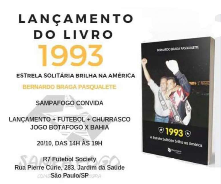 Livro "1993 – A Estrela Solitária brilha na América" recorda conquista continental do Botafogo (Imagem: Divulgação)