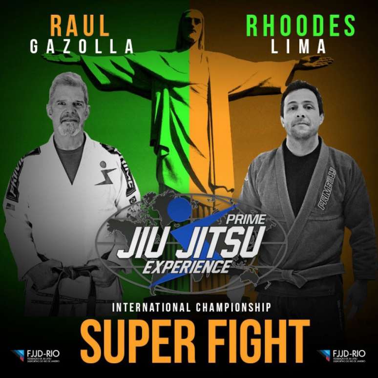 Ator Raul Gazolla vai medir forças com o narrador Rhoodes Lima na superluta no Prime Jiu-Jitsu (Foto: Divulgação)