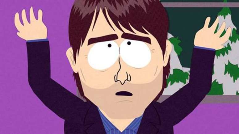 O ator Tom Cruise, na vis&atilde;o do desenho 'South Park'.