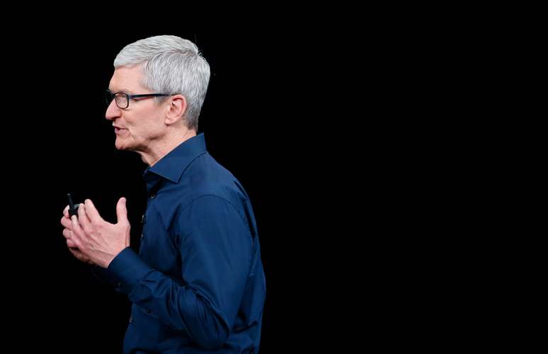 Tim Cook, presidente da Apple, fala durante lançamento de novos produtos em Cupertino 12/09/2018. REUTERS/Stephen Lam 