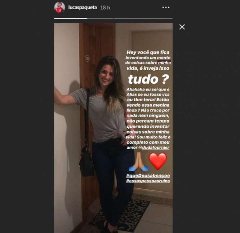 Paquetá desmentiu boatos de romance com mulher de Diego Alves (Foto: Reprodução/ Instagram)