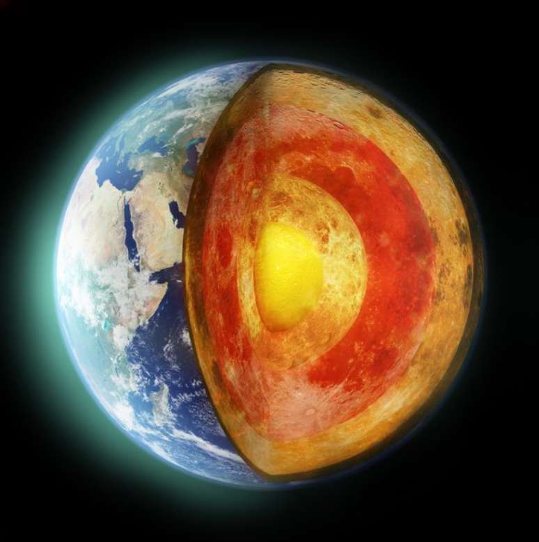 A crosta da Terra flutua sobre o magma