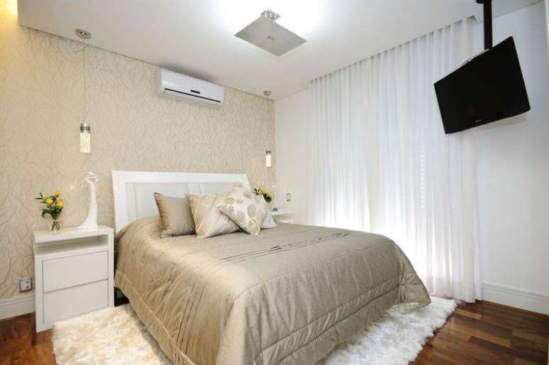9. Cortinas para quartos embutidas conferem elegância ao ambiente