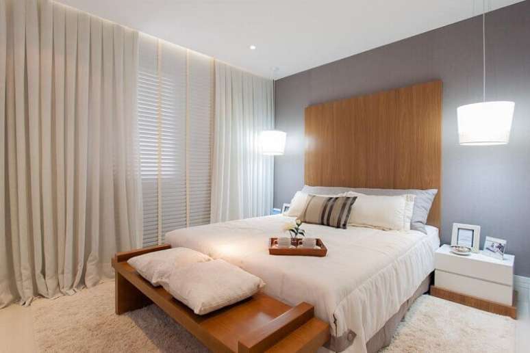 33- As cortinas para quarto embutidas podem ser feitas em vários tipos de tecidos. Fonte: Pinterest