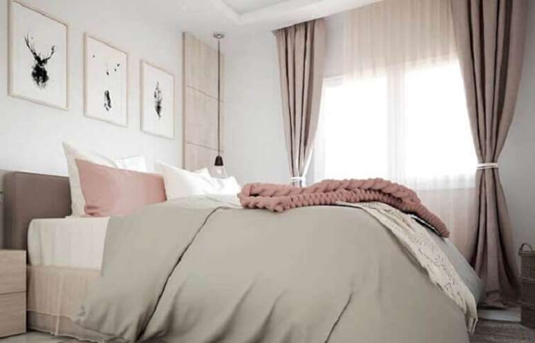 48- As cortinas para quarto podem ter lenços amarrados na lateral. Fonte: Pinterest