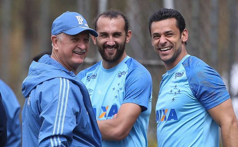 Fred, em encontro com Felipão, seu treinador na Seleção Brasileira- Cesar Greco