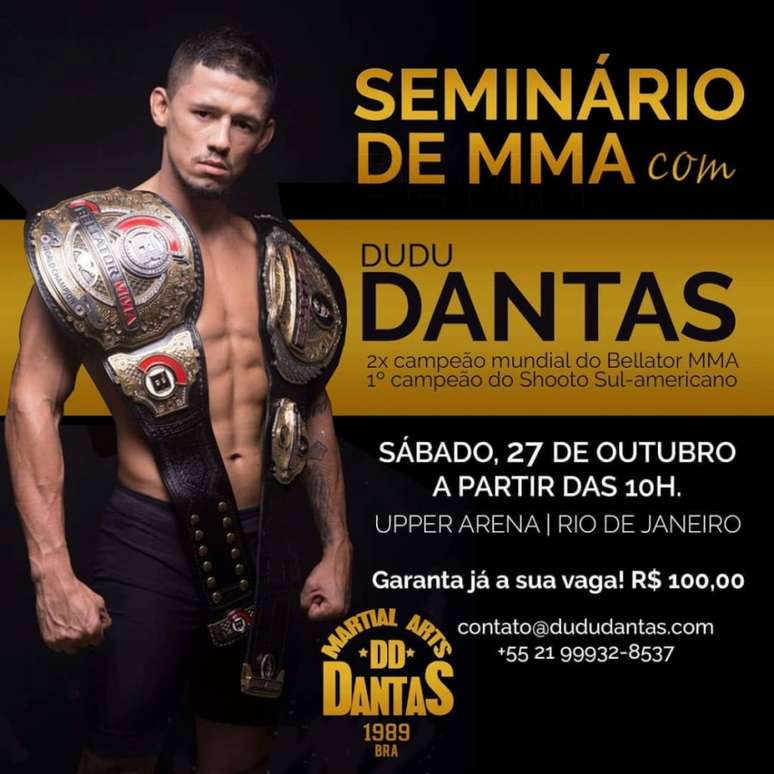 Ex-campeão do Bellator, Dudu Dantas ministrará seminário sobre MMA neste sábado (Foto: Divulgação)