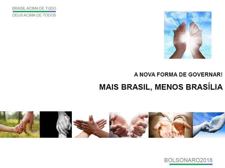 Documento tem sequ&ecirc;ncia de fotos de m&atilde;os iluminadas, com forte simbolismo religioso | Imagem: Reprodu&ccedil;&atilde;o