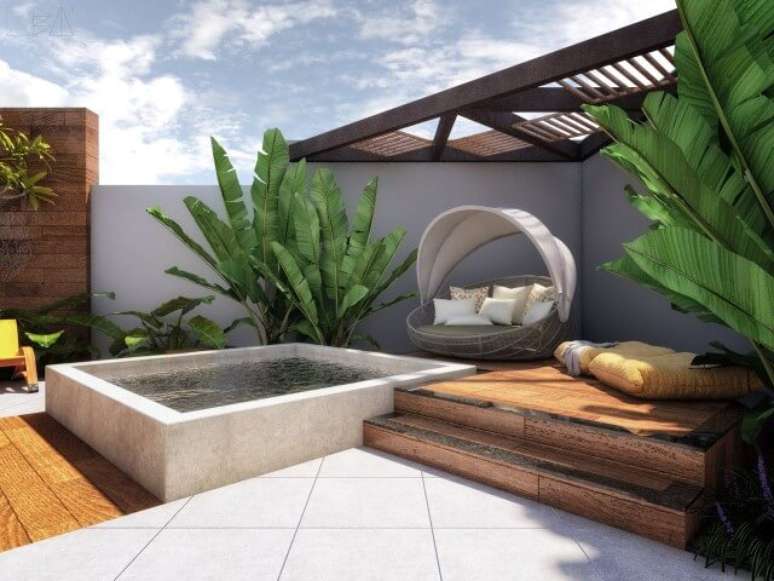 35. Jardim com spa em casa. Projeto de Uba Arquitetura