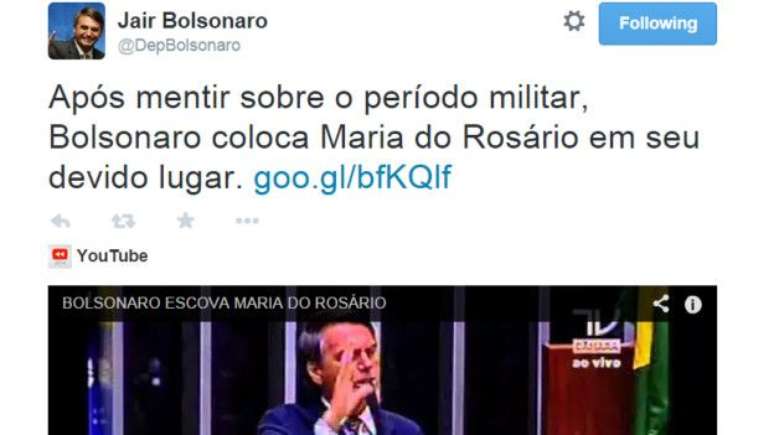 Em 2014, Bolsonaro disse no plenário que não estupraria deputada porque ela não merecia; depois tuitou seu discurso