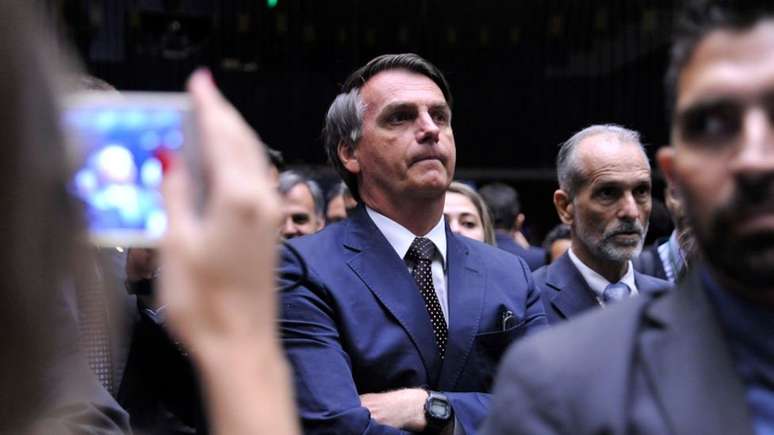 Jair Bolsonaro no plenário da Câmara, em 2016