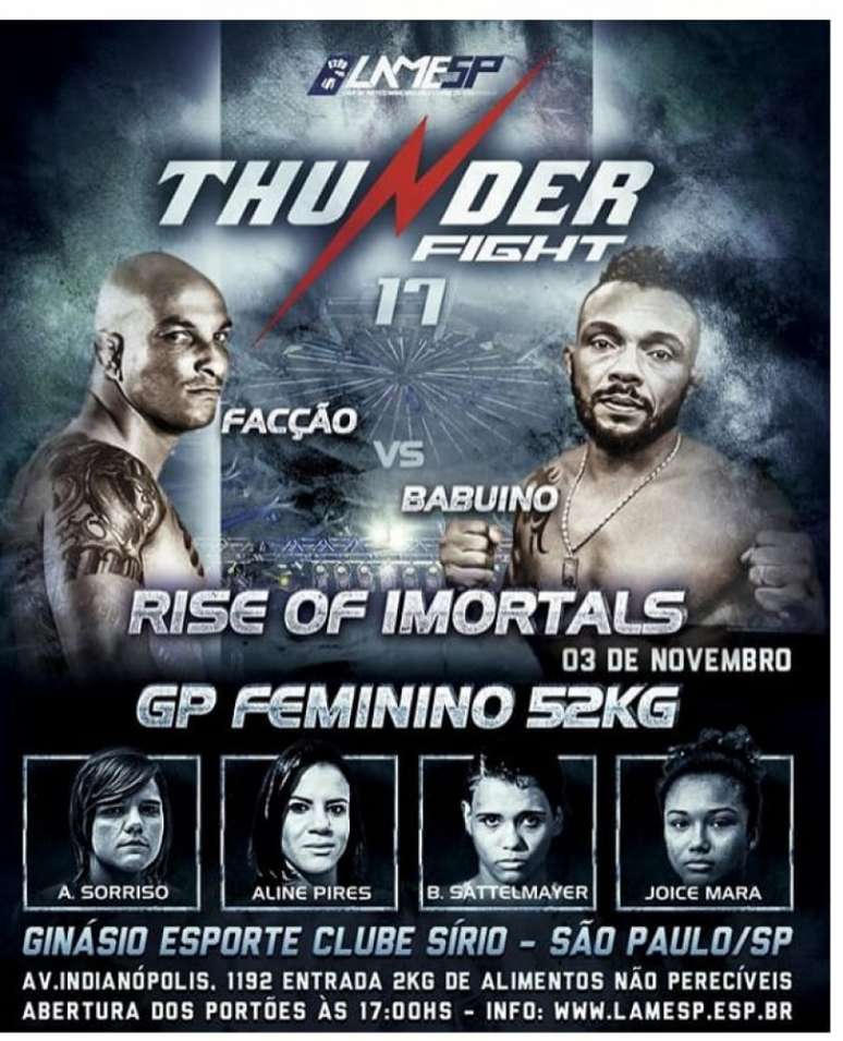 Thunder Fight 17 terá transmissão ao vivo para todo Brasil na TV e nas redes sociais das emissora (Foto: Divulgação)