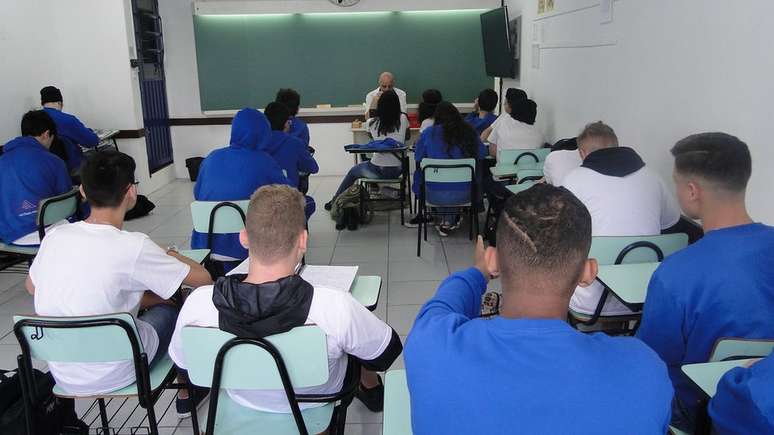 Sala do colégio Antônio Peixoto, em Florianópolis, que adotou os princípios do Escola Sem Partido