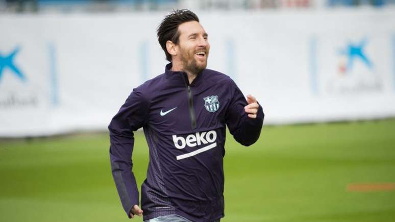 Messi voltou aos treinos na última quarta-feira e pode pintar na partida contra a Inter (Foto: Reprodução/Twitter)