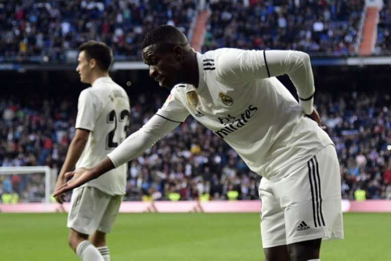 Vinicius Junior marcou o seu primeiro gol pelo Real Madrid no último sábado (Foto: AFP)