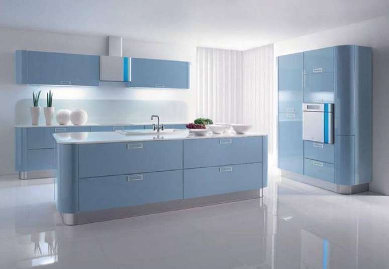 26. Decoração clean para cozinha azul clara – Foto: Gorenje