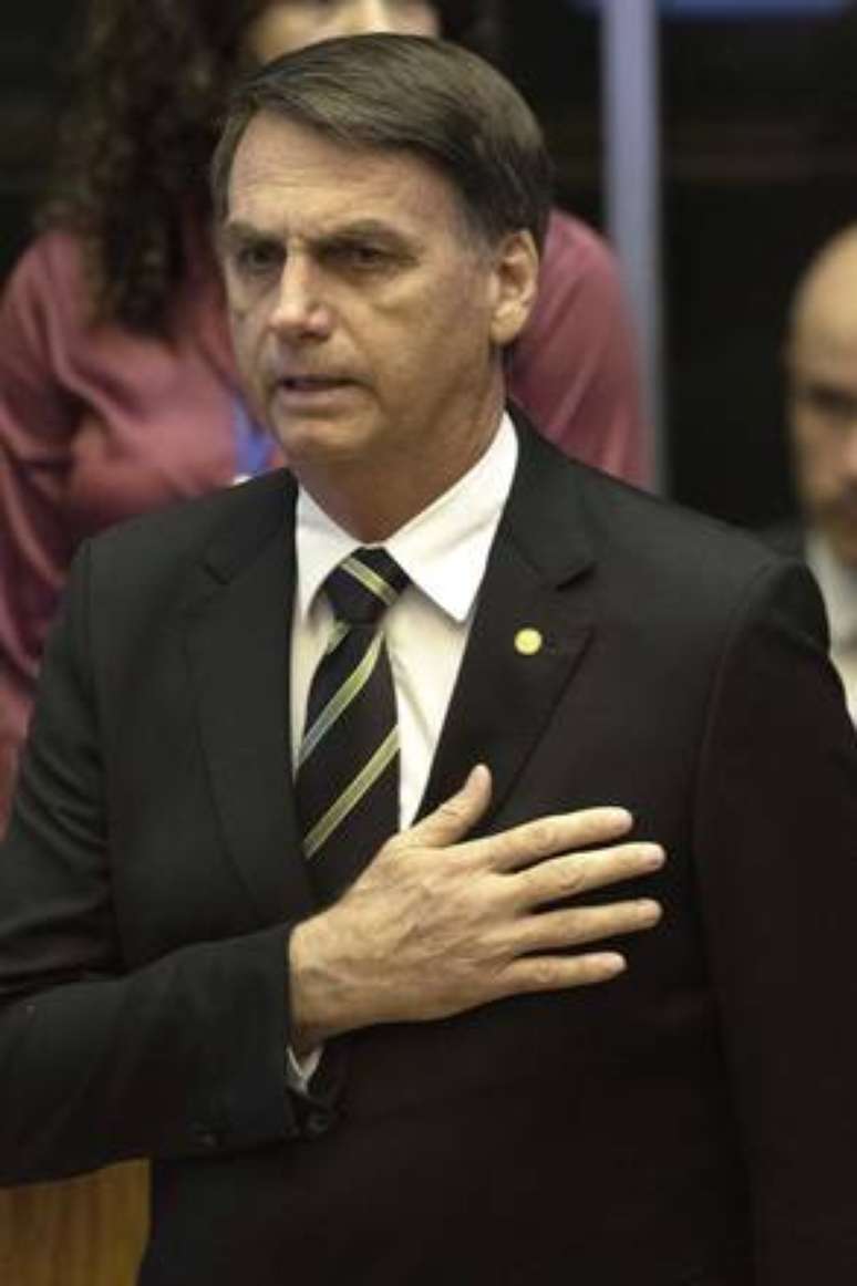 Bolsonaro durante sessão solene no Congresso Nacional