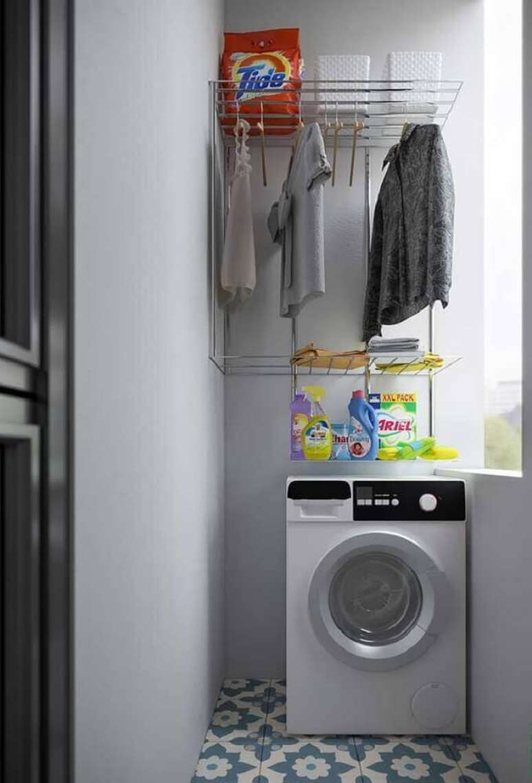 4. O aramado na lavanderia é sinal de ambiente mais funcional – Foto: Pinterest