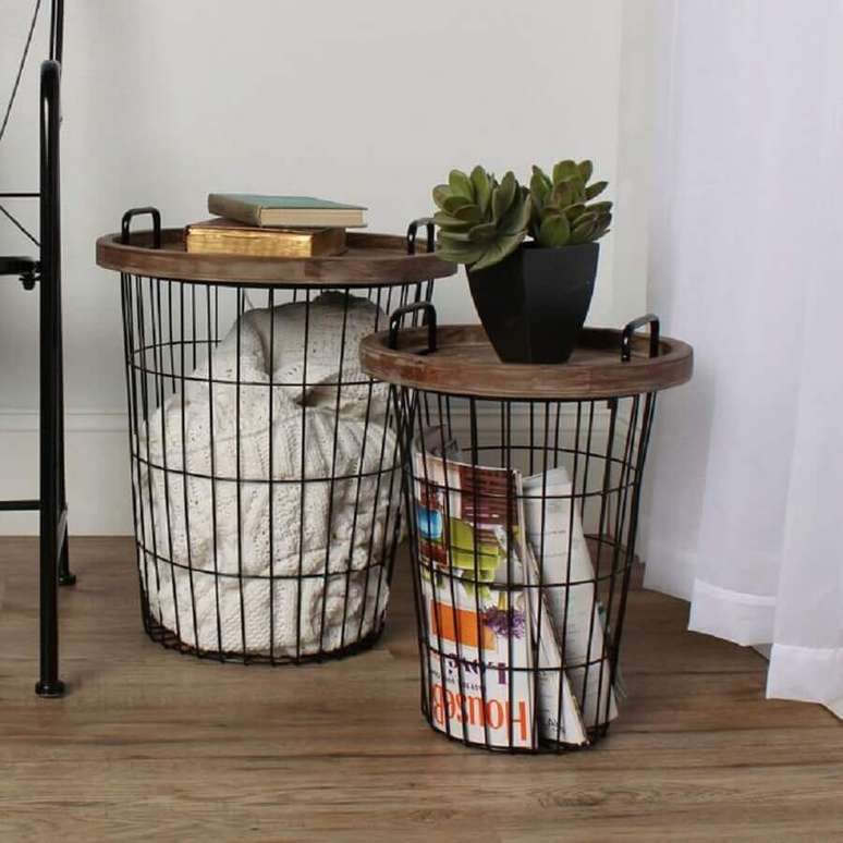 14. Modelos de cestos aramados para decoração de sala – Foto: Bed Bath & Beyond