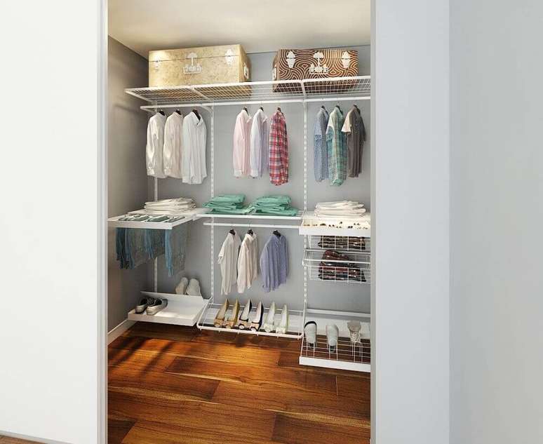 19. Uma das principais vantagens do closet aramado é quanto sua ventilação – Foto: Pinterest