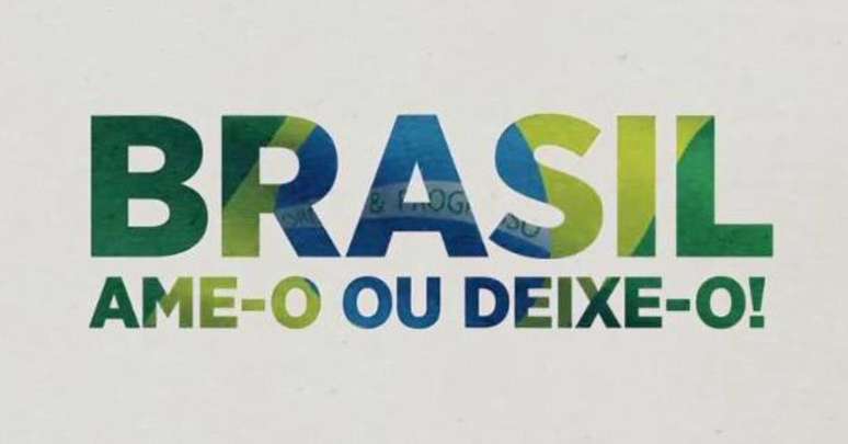 Slogan 'Brasil, ame-o ou deixe-o', utilizado durante ditadura militar, foi retirado do ar pelo SBT.
