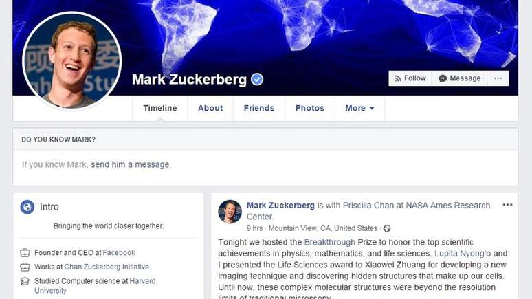 Zuckerberg n&atilde;o permite que pessoas lhe enviem solicita&ccedil;&otilde;es de amizade