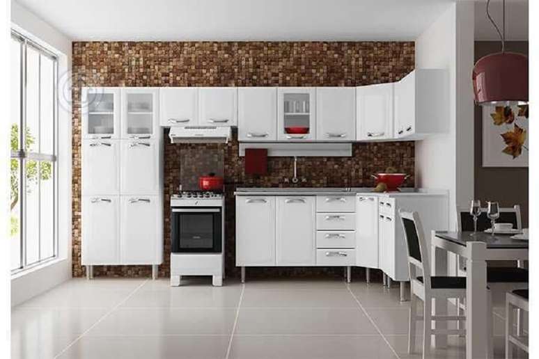 24. As pastilhas para cozinha nem sempre precisam ficar na pia, elas podem ser aplicadas em todas as paredes.