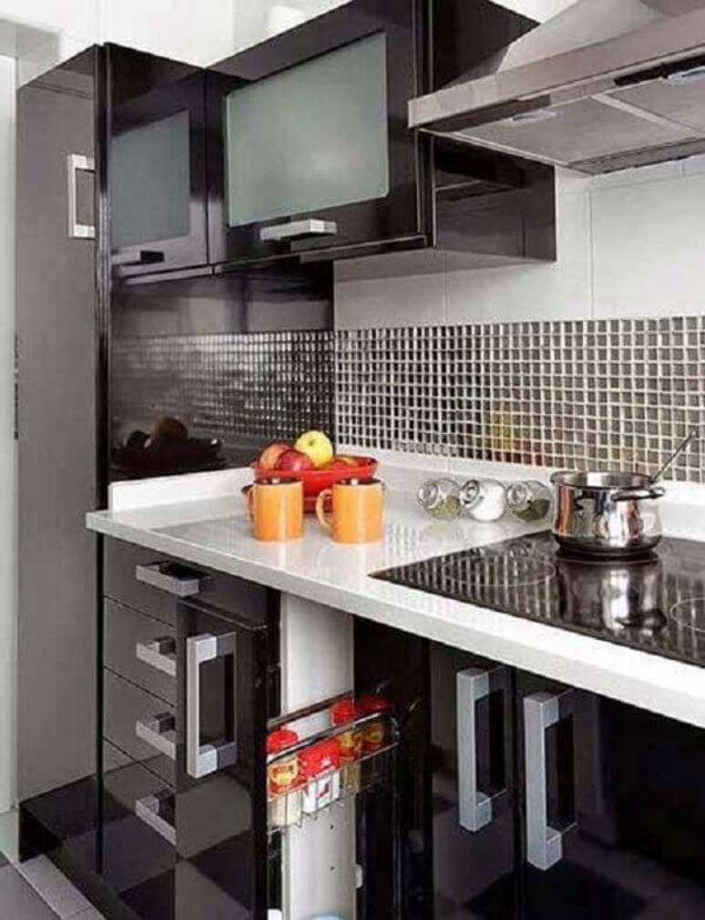 45. As pastilhas para cozinha s&atilde;o &oacute;timas op&ccedil;&otilde;es para realizar detalhes na parede. Fonte: Pinterest