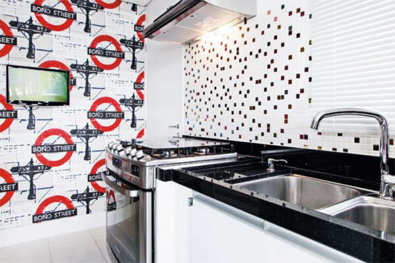 47. Na decora&ccedil;&atilde;o moderna as pastilhas para cozinha completam o visual do ambiente. Fonte: Web Comunica