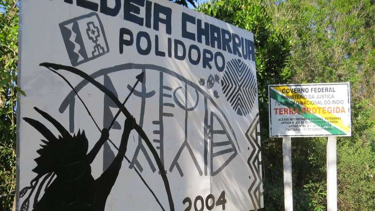 Entrada da aldeia charrua Polidoro, em Porto Alegre