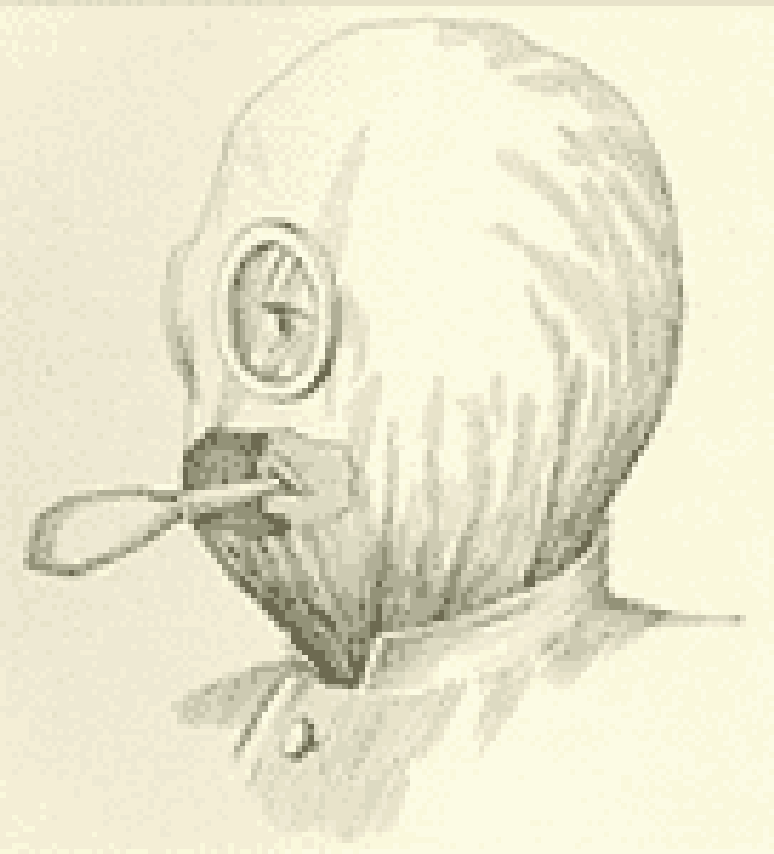 Primitiva máscara antigás