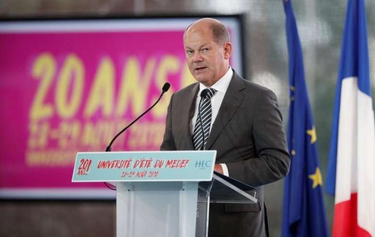 Ministro das Finanças da Alemanha, Olaf Scholz, durante discurso em Paris, França
29/08/2018 REUTERS/Benoit Tessier