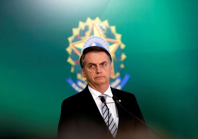 O presidente eleito Jair Bolsonaro participa de evento no Palácio do Planalto, em Brasília
07/11/2018
REUTERS/Adriano Machado 