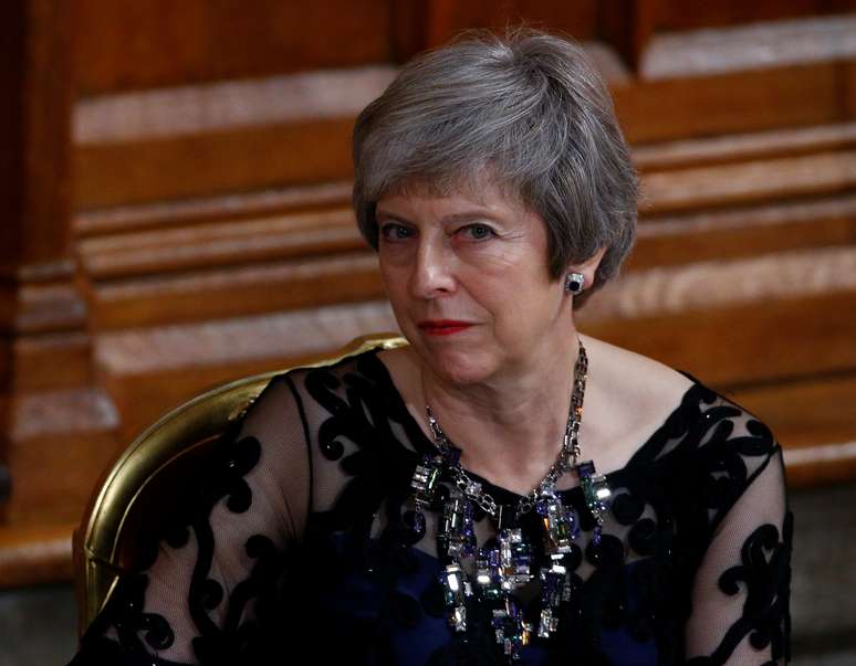 Primeira-ministra do Reino Unido, Theresa May, durante evento em Londres
12/11/2018 REUTERS/Henry Nicholls