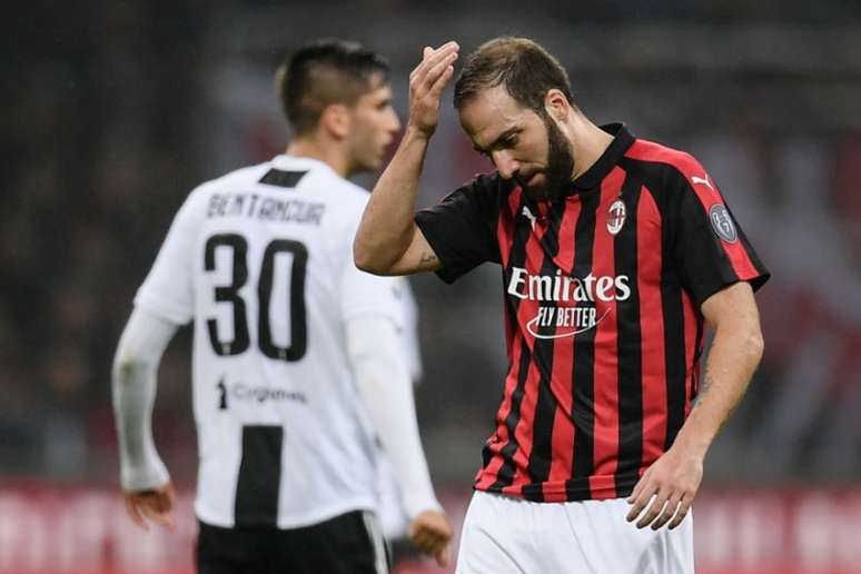 Higuaín não foi bem contra ex-clube e Milan saiu derrotado (Foto: AFP)