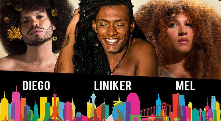 Liniker, Diego Moraes e Mel.