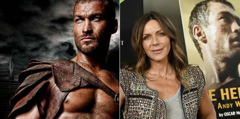 O ator em Spartacus, e sua mulher, Vashti, diante do cartaz do documentário