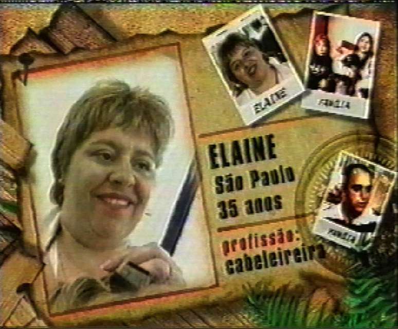 Elaine em chamada do 'No Limite'.