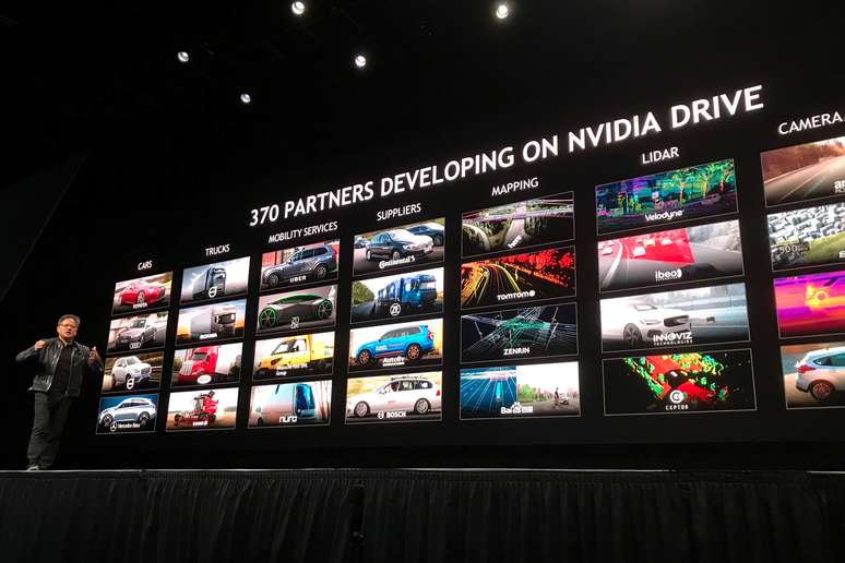Presidente-executivo da Nvidia , Jensen Huang, fala na conferência GPU Nvidia 2018 em San Jose 27/03/2018.  REUTERS/Alexandria Sage 