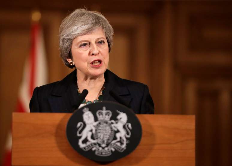 Primeira-ministra britânica, Theresa May, dá entrevista coletiva em residência oficial em Londres
15/11/2018 Matt Dunham/Pool via Reuters