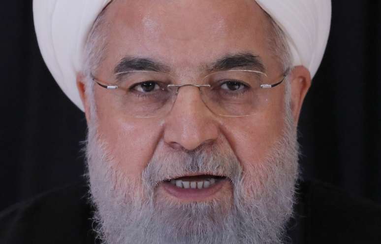 Presidente do Irã, Hassan Rouhani, durante coletiva de imprensa em Nova York 26/09/2018 REUTERS/Brendan Mcdermid 