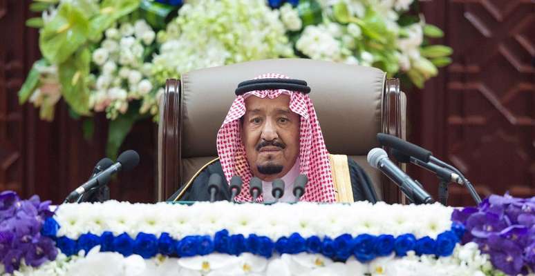 Rei saudita Salman bin Abdulaziz Al Saud faz discurso em Riad
 19/11/2018    Bandar Algaloud/Divulgação