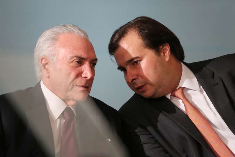 O Presidente Michel Temer e o Presidente da Câmara, Rodrigo Maia